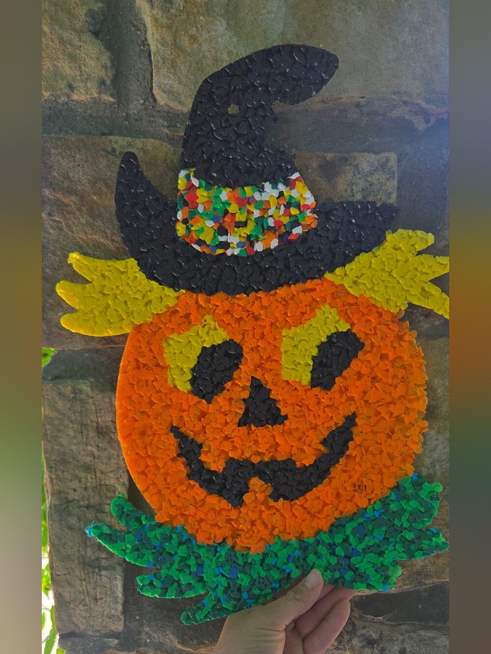Vintage Popcorn Plastic Jack-o-Lanteern